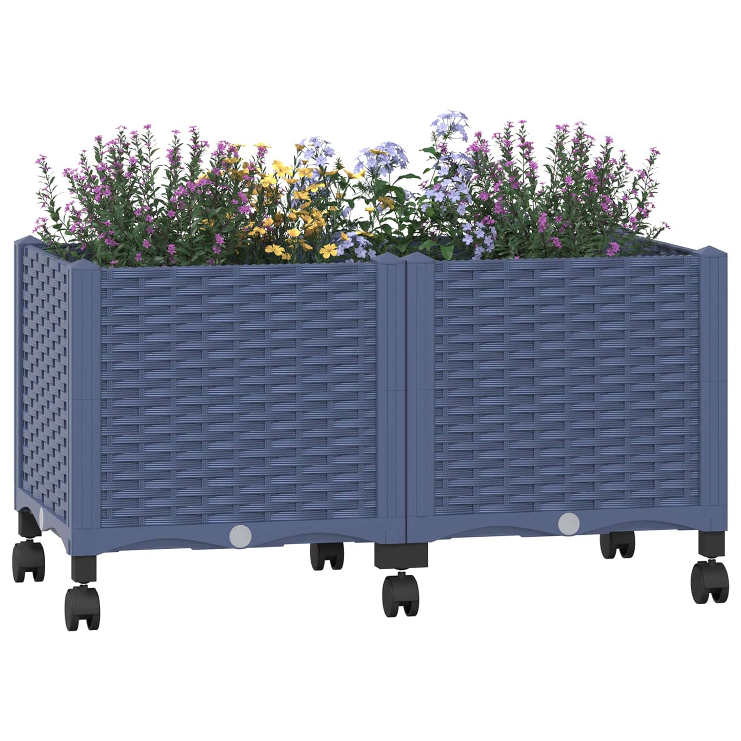 Tuinschaal met wielen Blauw Grijs 80 x 40 x 48 cm PP