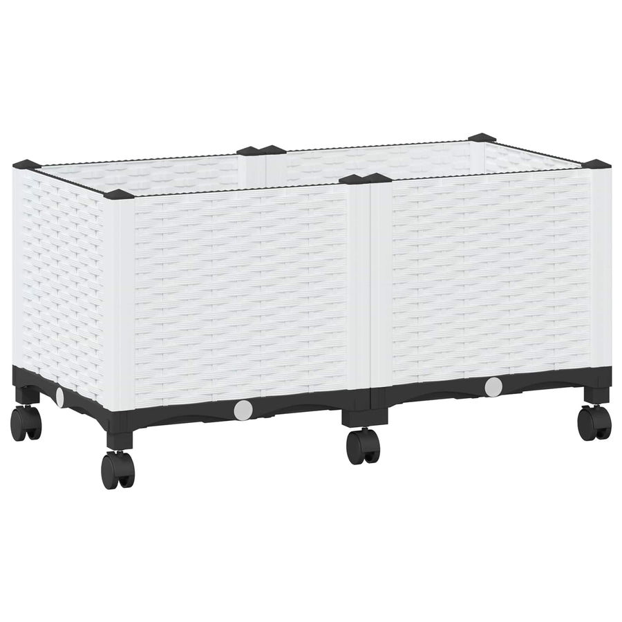 Tuinschaal met wielen Wit 80 x 40 x 48 cm PP