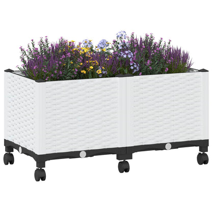 Tuinschaal met wielen Wit 80 x 40 x 48 cm PP
