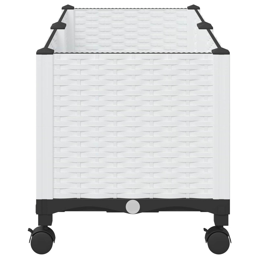 Tuinschaal met wielen Wit 80 x 40 x 48 cm PP