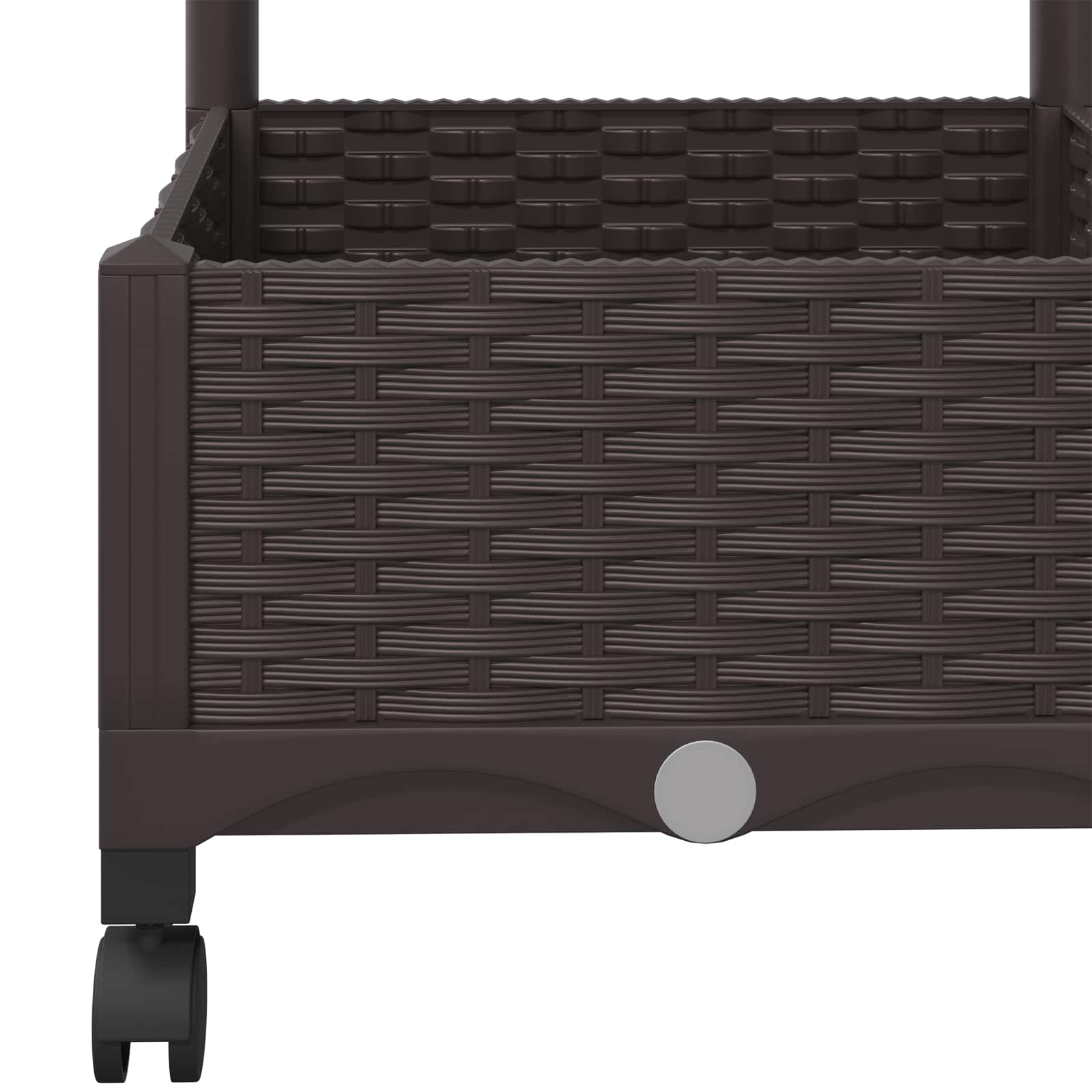 Tuinplantbak met schutting en wielen Bruin 80 x 40 x 131,5 cm