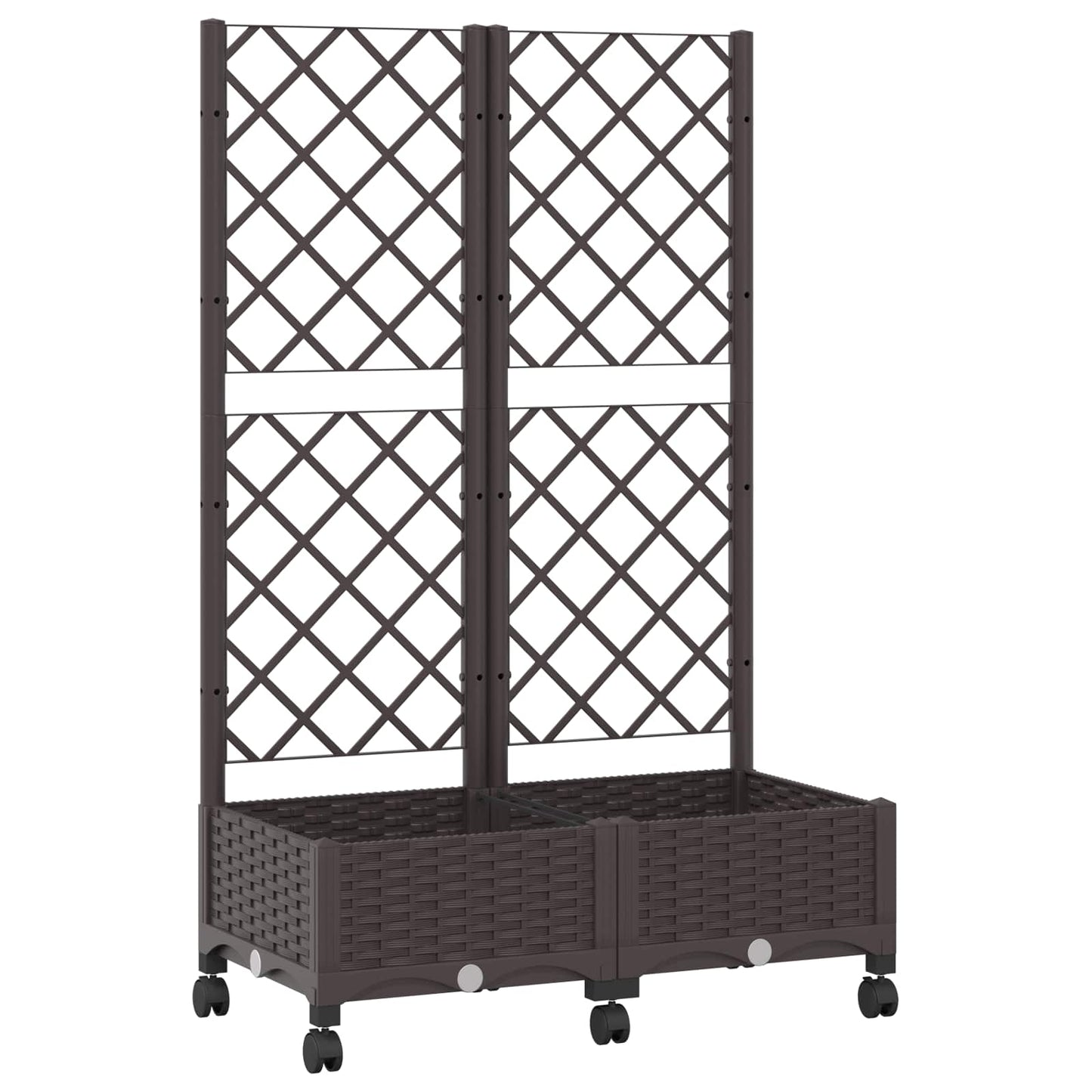 Tuinplantbak met schutting en wielen Bruin 80 x 40 x 131,5 cm