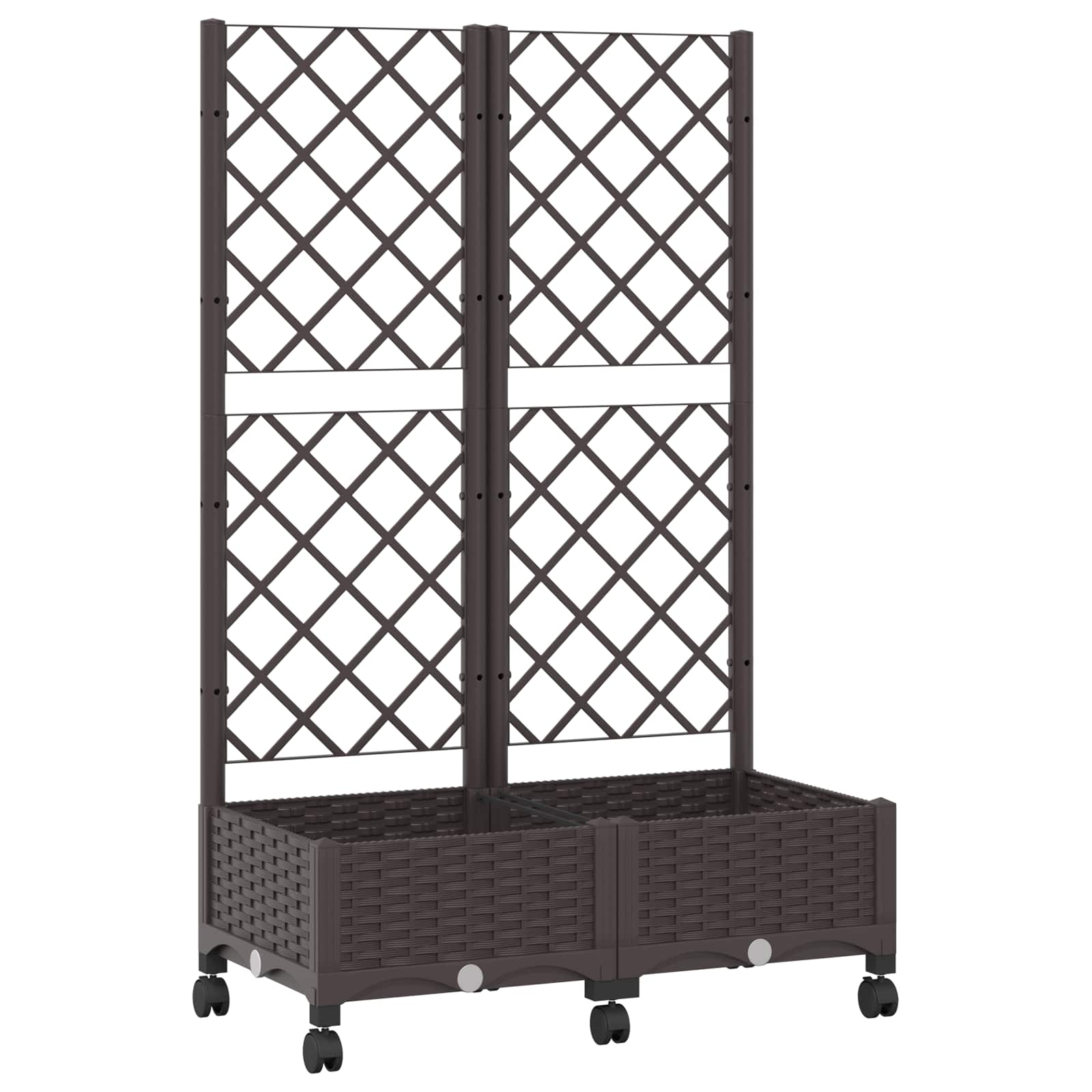 Tuinplantbak met schutting en wielen Bruin 80 x 40 x 131,5 cm