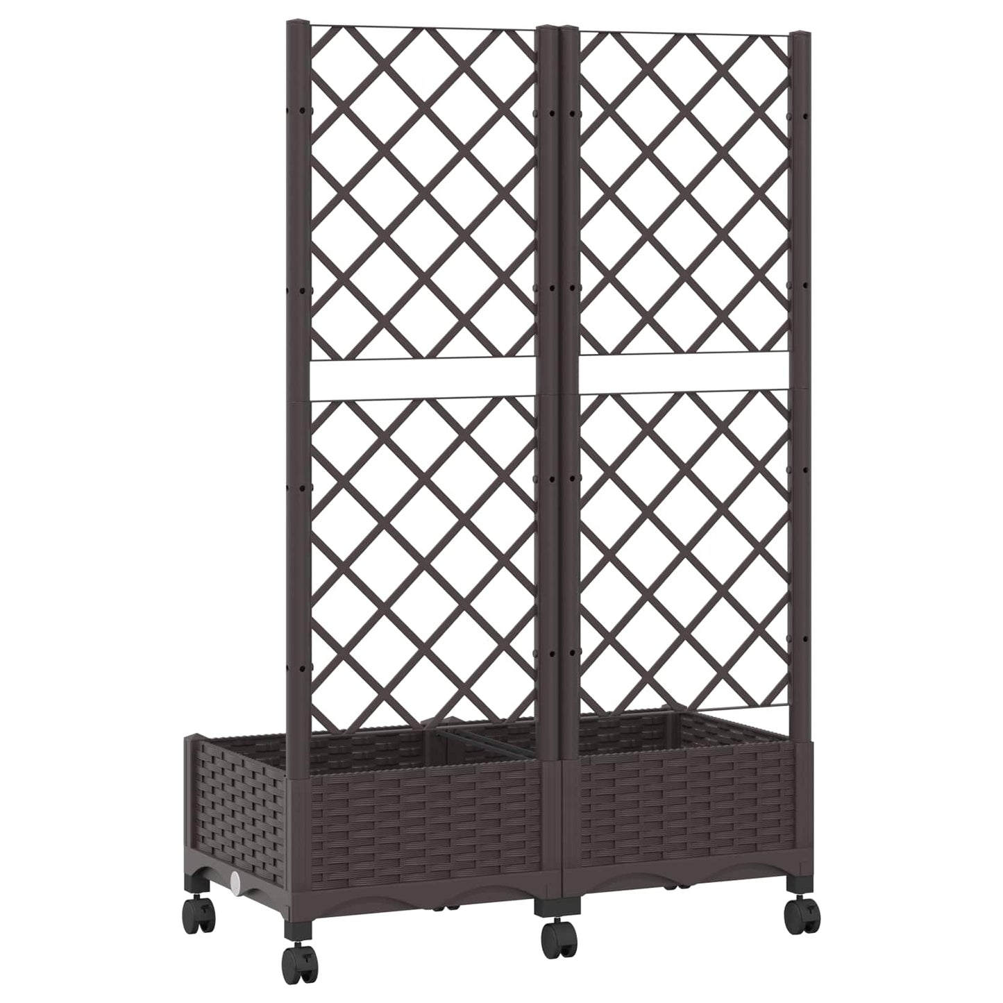 Tuinplantbak met schutting en wielen Bruin 80 x 40 x 131,5 cm