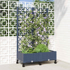 Plantenbak 80x40x131,5 cm blauw grijs met wielen