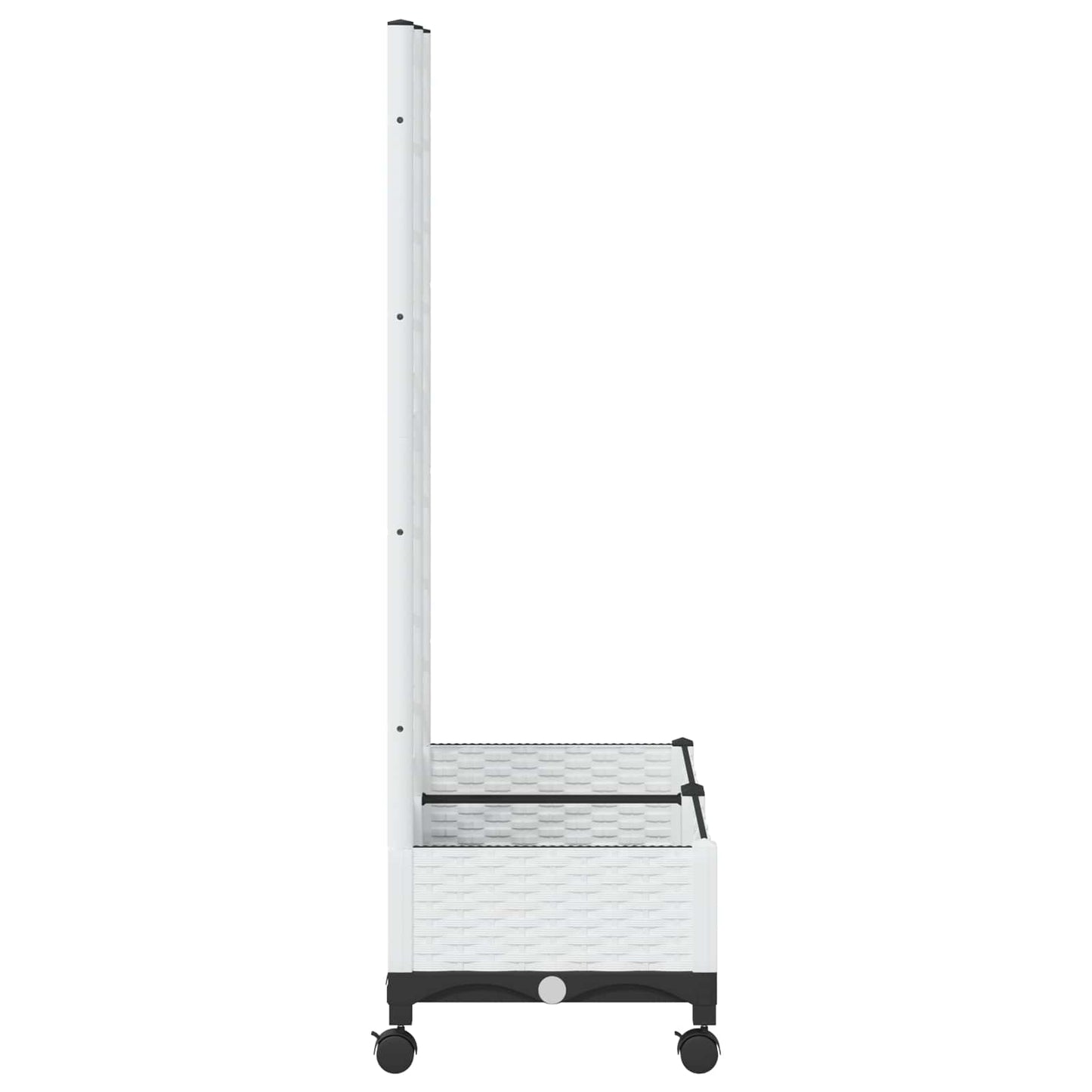Tuinplantbak met schutting en wielen Wit 80 x 40 x 131,5 cm PP