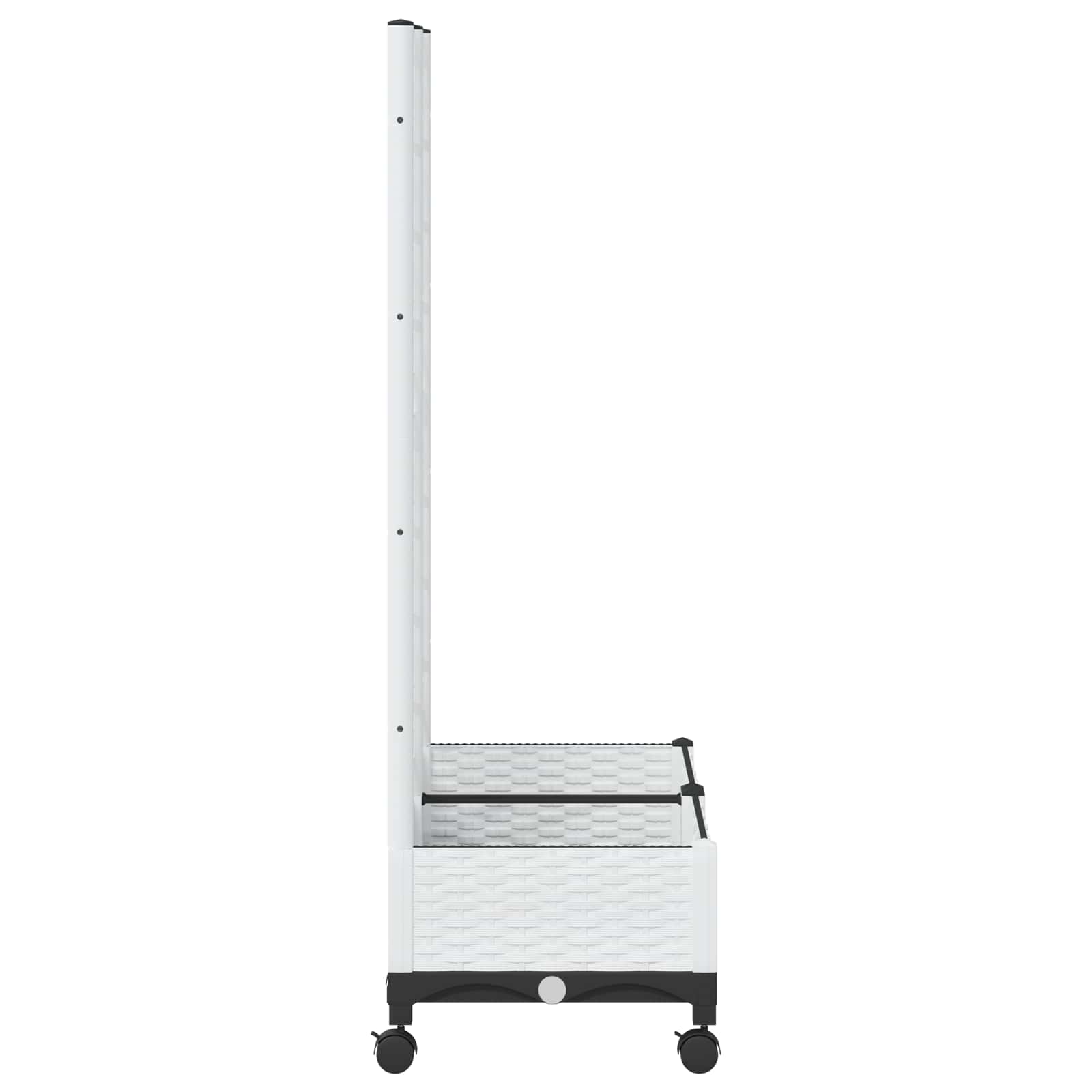 Tuinplantbak met schutting en wielen Wit 80 x 40 x 131,5 cm PP