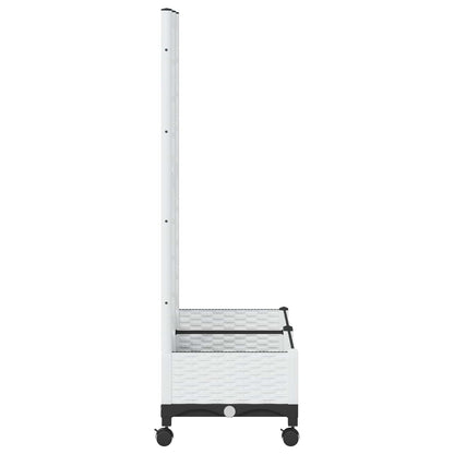 Tuinplantbak met schutting en wielen Wit 80 x 40 x 131,5 cm PP