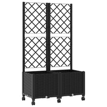 Tuinplantbak met schutting en wielen Zwart 80 x 40 x 146 cm PP