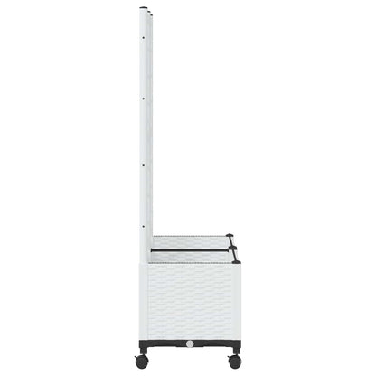 Tuinplantbak met schutting en wielen Wit 80 x 40 x 146 cm PP