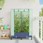 Tuinplantenbak met kasbedekking 2 st blauw grijs 80x40x129 cm