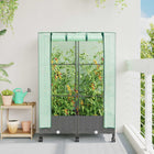 Tuinplantenbak met kas 80x40x129 cm lichtgrijs PP