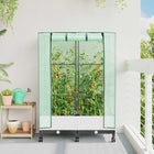 Tuinplantenbak met kas 80x40x129 cm wit
