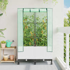 Tuinplantenbak met kas 80x40x144 cm wit PP 2 stuks