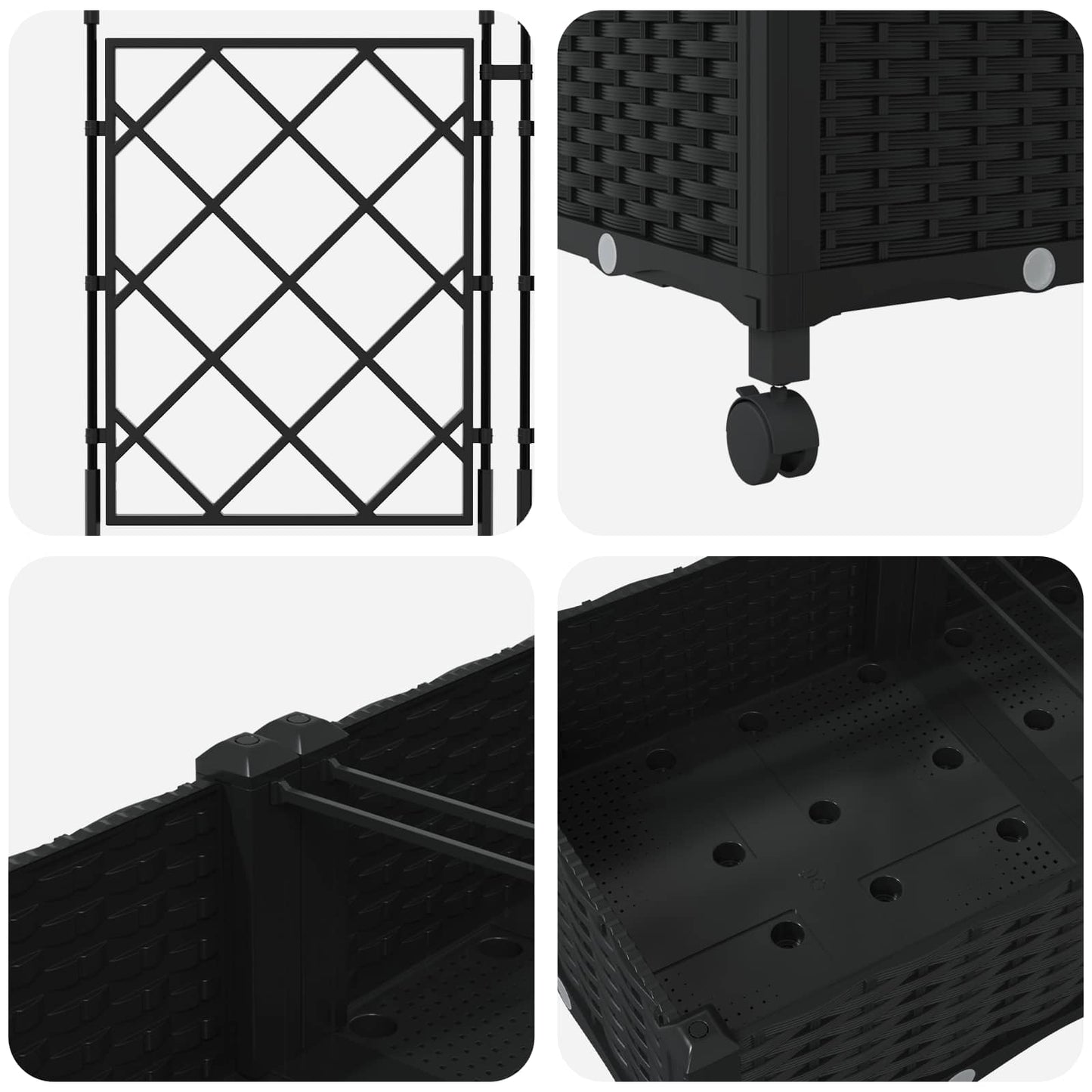 Tuinplantbak Met Schutting En Wielen 2 St Pp 80 x 40 x 125,5 cm
