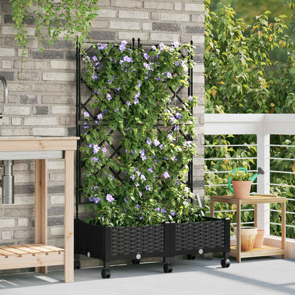 Tuinplantbak Met Schutting En Wielen 2 St Pp 80 x 40 x 125,5 cm