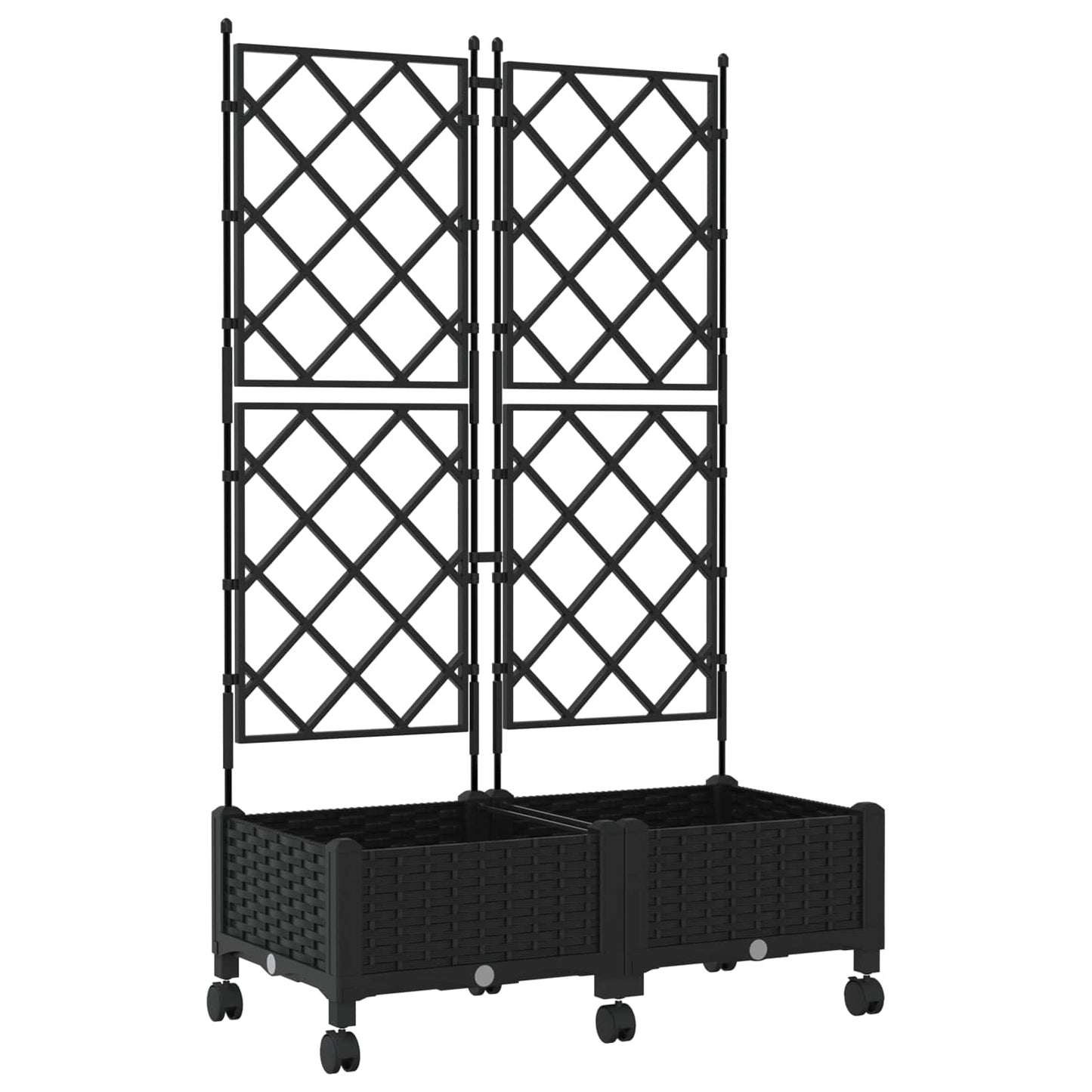 Tuinplantbak Met Schutting En Wielen 2 St Pp 80 x 40 x 125,5 cm