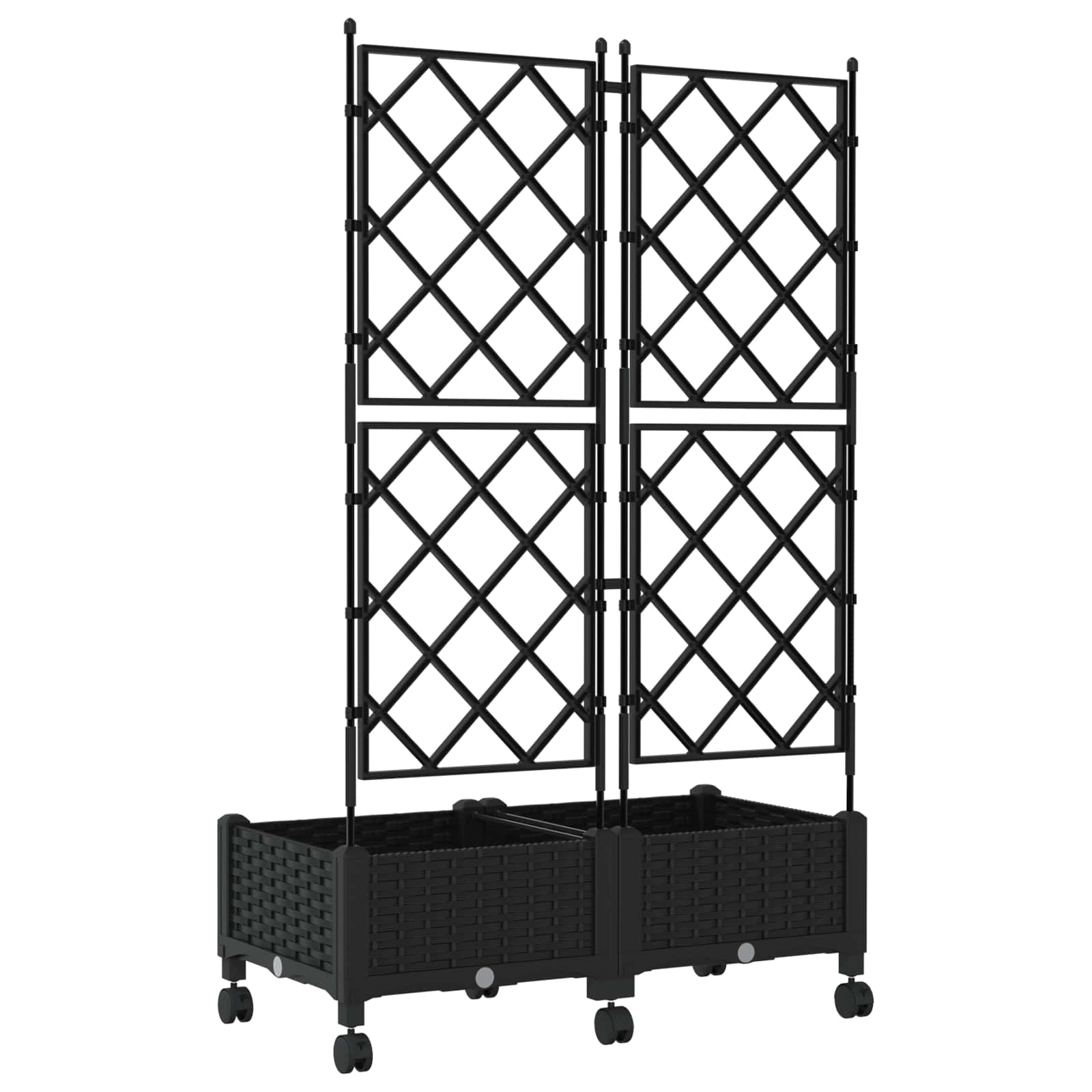 Tuinplantbak Met Schutting En Wielen 2 St Pp 80 x 40 x 125,5 cm