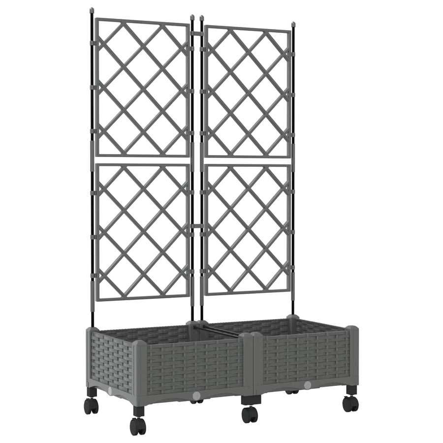 Tuinplantbak Met Schutting En Wielen 2 St Pp 80 x 40 x 125,5 cm