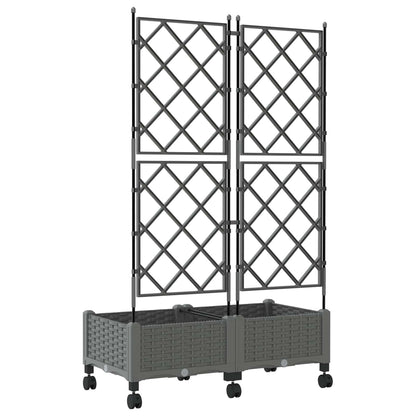 Tuinplantbak Met Schutting En Wielen 2 St Pp 80 x 40 x 125,5 cm