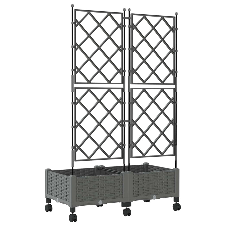 Tuinplantbak Met Schutting En Wielen 2 St Pp 80 x 40 x 125,5 cm