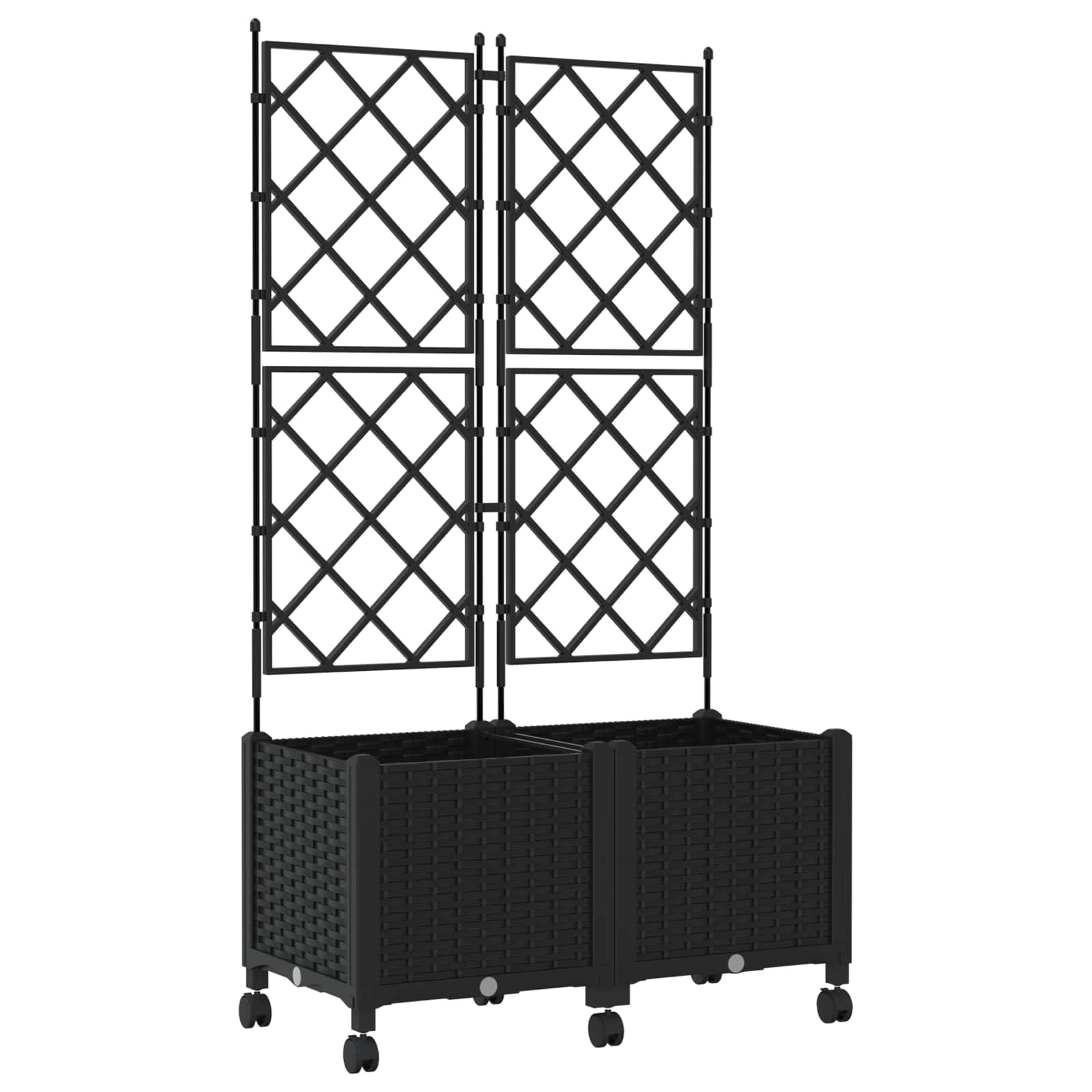 Tuinplantbak Met Schutting En Wielen 2 St Pp 80 x 40 x 143 cm