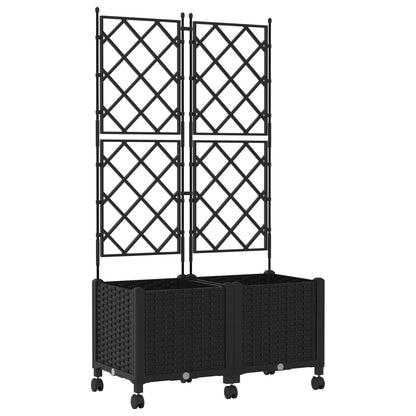Tuinplantbak Met Schutting En Wielen 2 St Pp 80 x 40 x 143 cm
