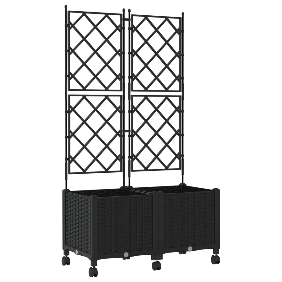Tuinplantbak Met Schutting En Wielen 2 St Pp 80 x 40 x 143 cm