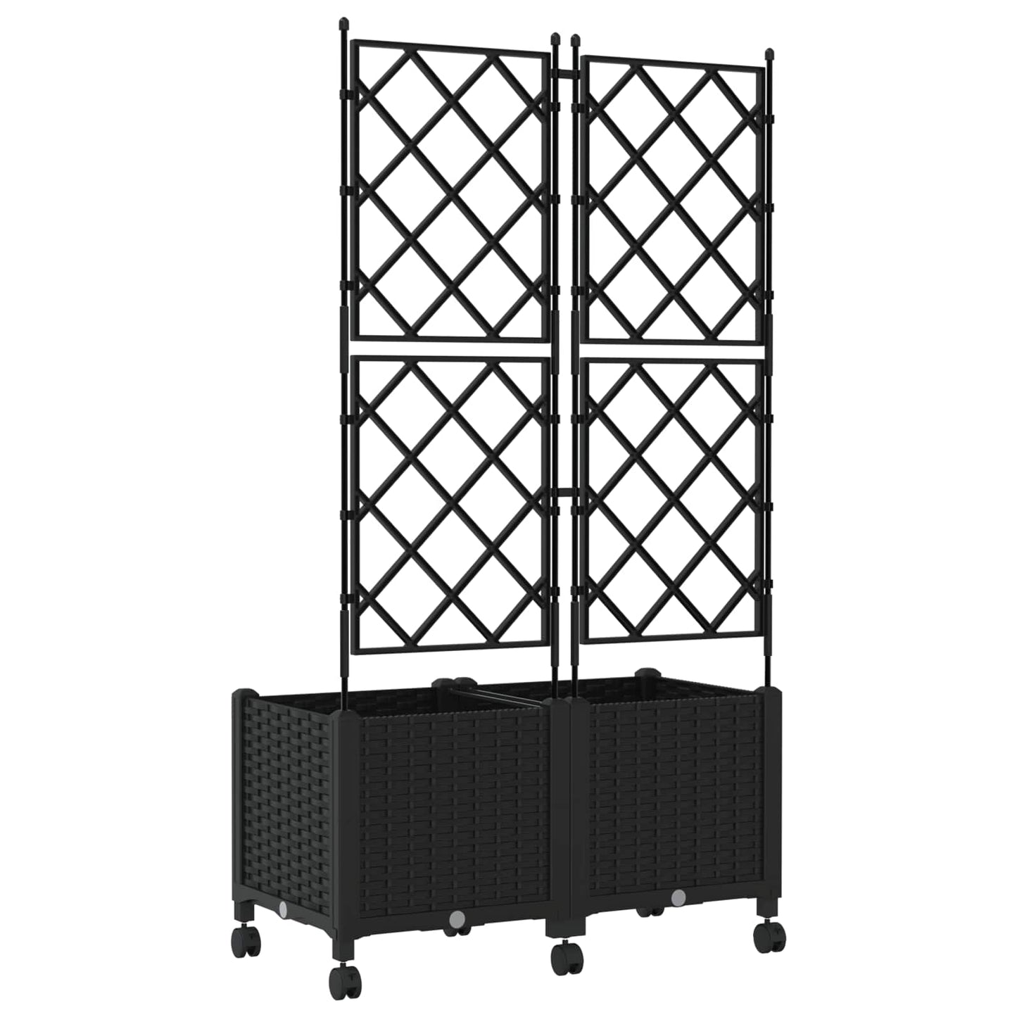 Tuinplantbak Met Schutting En Wielen 2 St Pp 80 x 40 x 143 cm