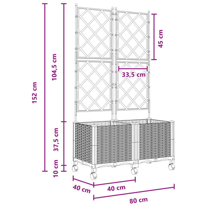 Tuinplantbak Met Schutting En Wielen 2 St Pp 80 x 40 x 143 cm