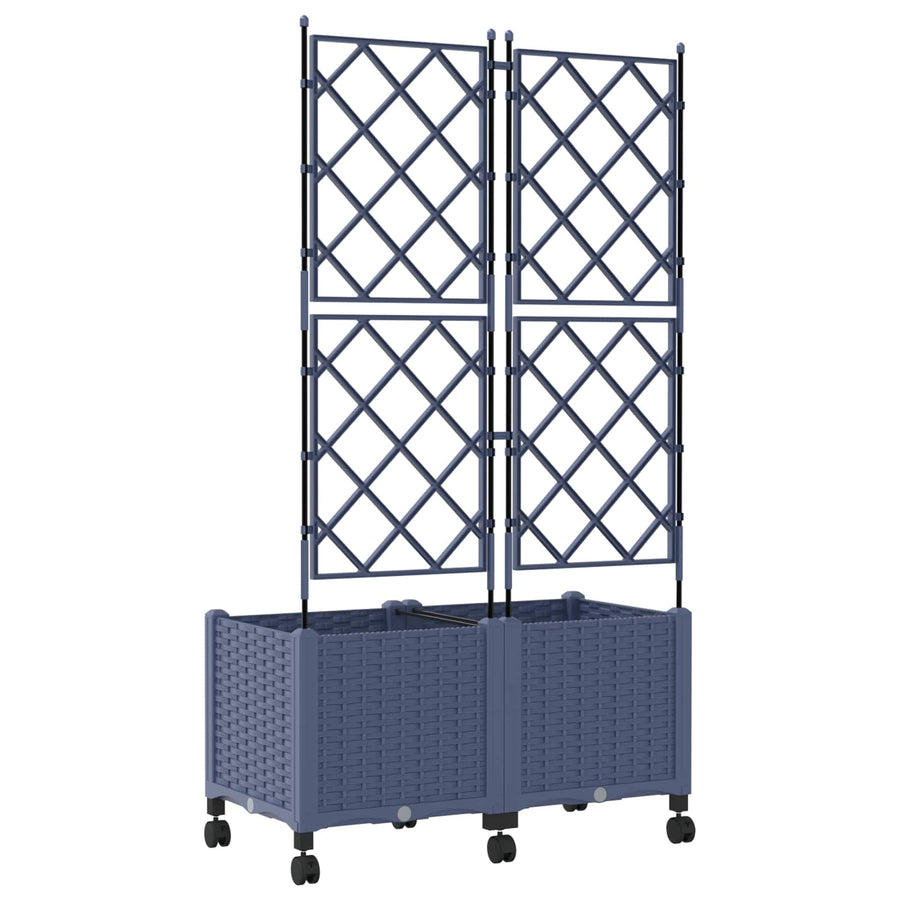 Tuinplantbak Met Schutting En Wielen 2 St Pp 80 x 40 x 143 cm