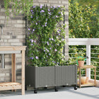 Tuinplantenbak set 2 stuks 80x40x143 cm lichtgrijs PP