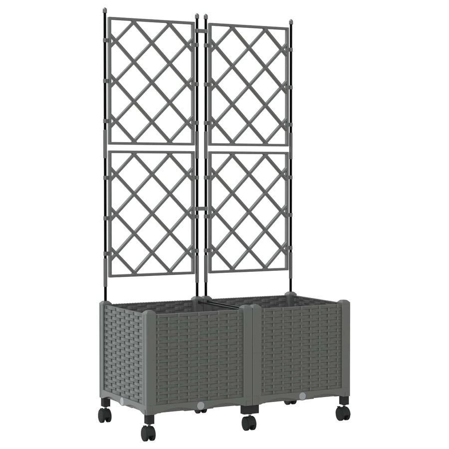 Tuinplantbak Met Schutting En Wielen 2 St Pp 80 x 40 x 143 cm