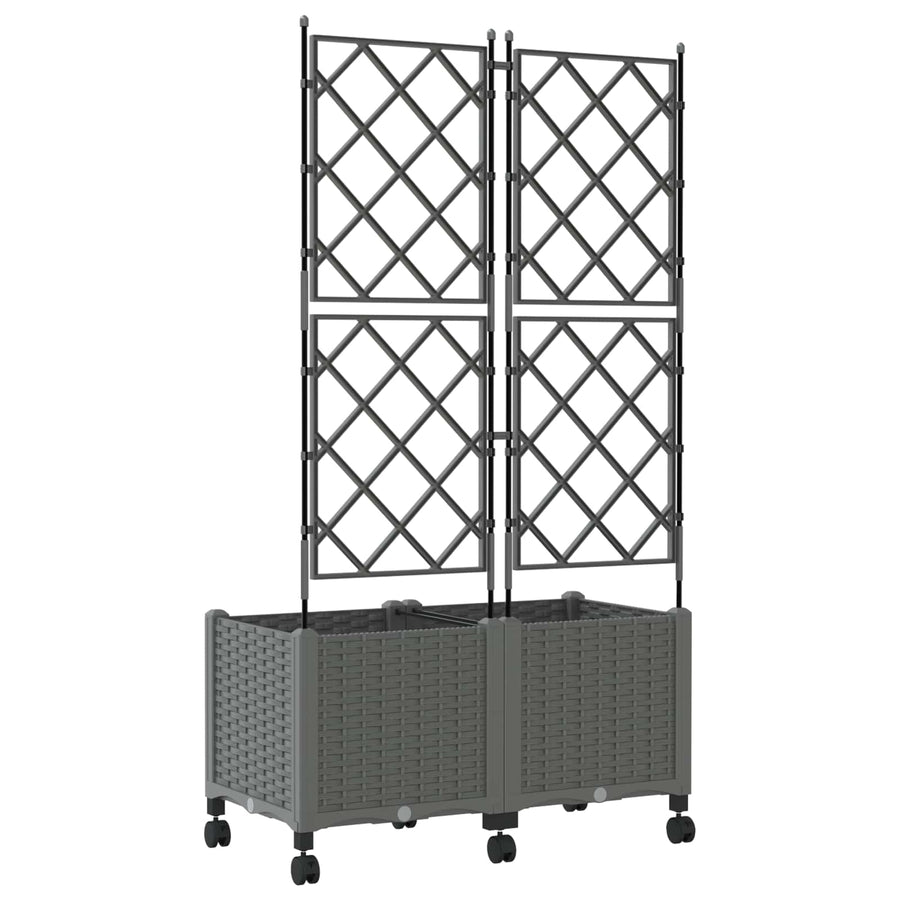 Tuinplantbak Met Schutting En Wielen 2 St Pp 80 x 40 x 143 cm