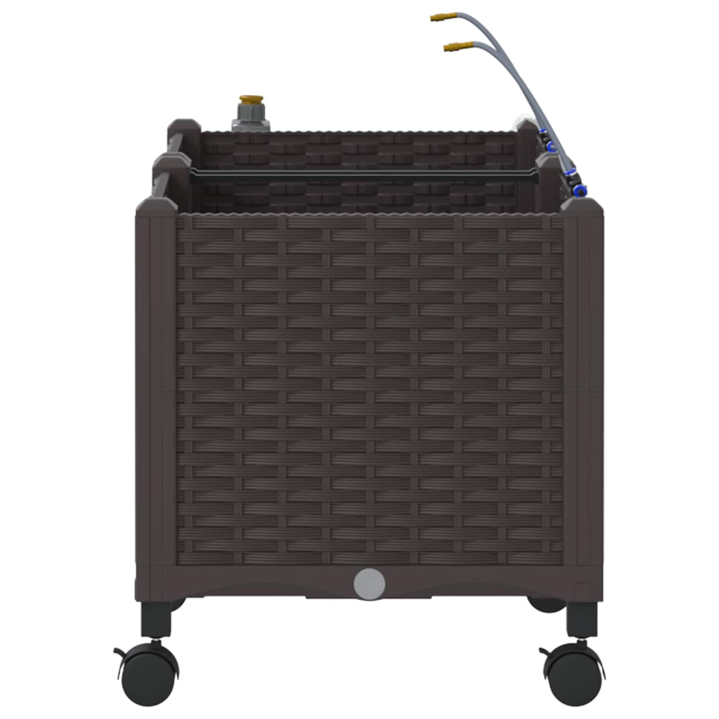Tuin Pot met Irrigatie en Wielen 2 st Bruin 80 x 40 x 43,5 cm