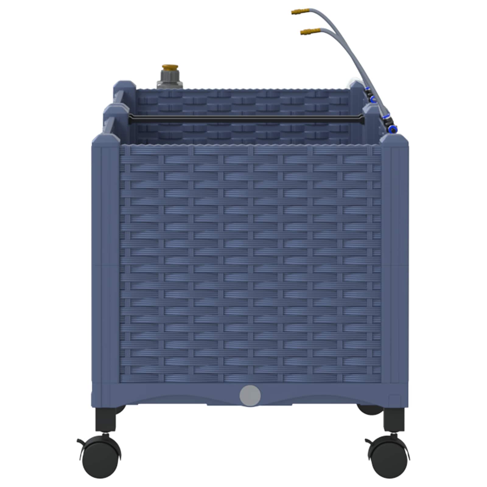 Tuin Pot met Irrigatie en Wielen 2 st Grijs 80 x 40 x 43,5 cm