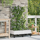 Tuinpot met irrigatie en wielen 80x40x132 cm PP wit (2 st)