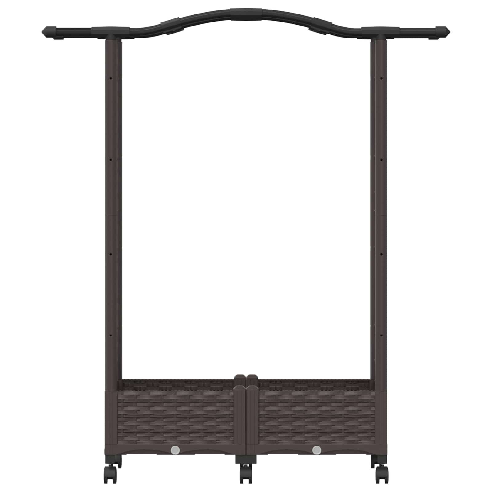 Verhoogd Bed met Trellis en Dak Bruin 124 x 40 x 129 cm PP