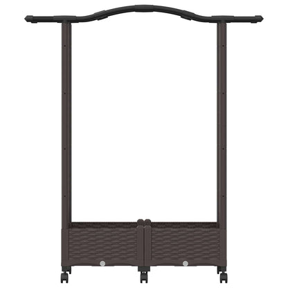 Verhoogd Bed met Trellis en Dak Bruin 124 x 40 x 129 cm PP