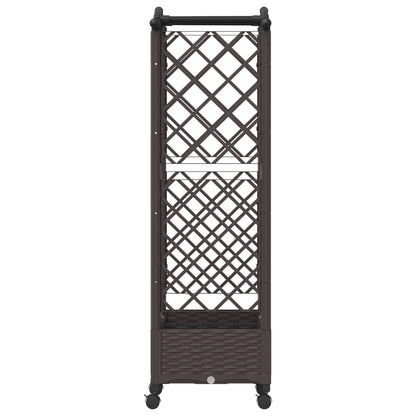 Verhoogd Bed met Trellis en Dak Bruin 124 x 40 x 129 cm PP