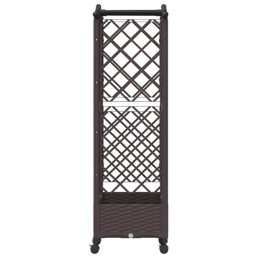 Verhoogd Bed met Trellis en Dak Bruin 124 x 40 x 129 cm PP