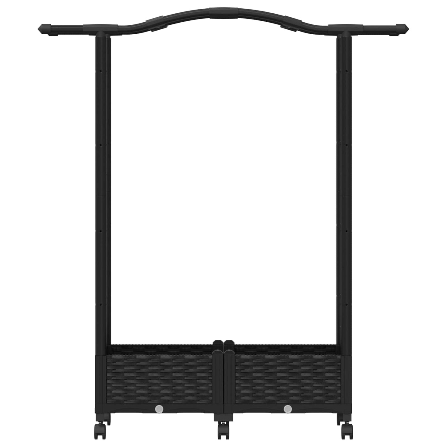 Verhoogd Bed met Trellis en Dak Zwart 124 x 40 x 129 cm PP