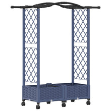 Verhoogd Bed met Trellis en Dak Grijs 124 x 40 x 129 cm PP