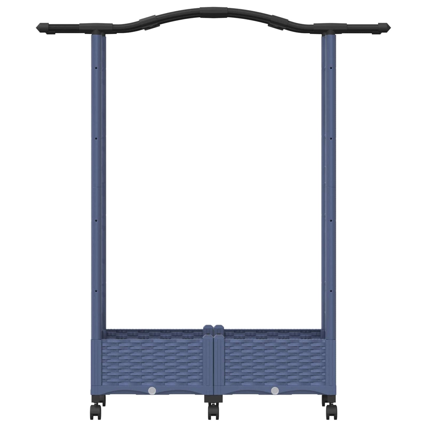 Verhoogd Bed met Trellis en Dak Grijs 124 x 40 x 129 cm PP
