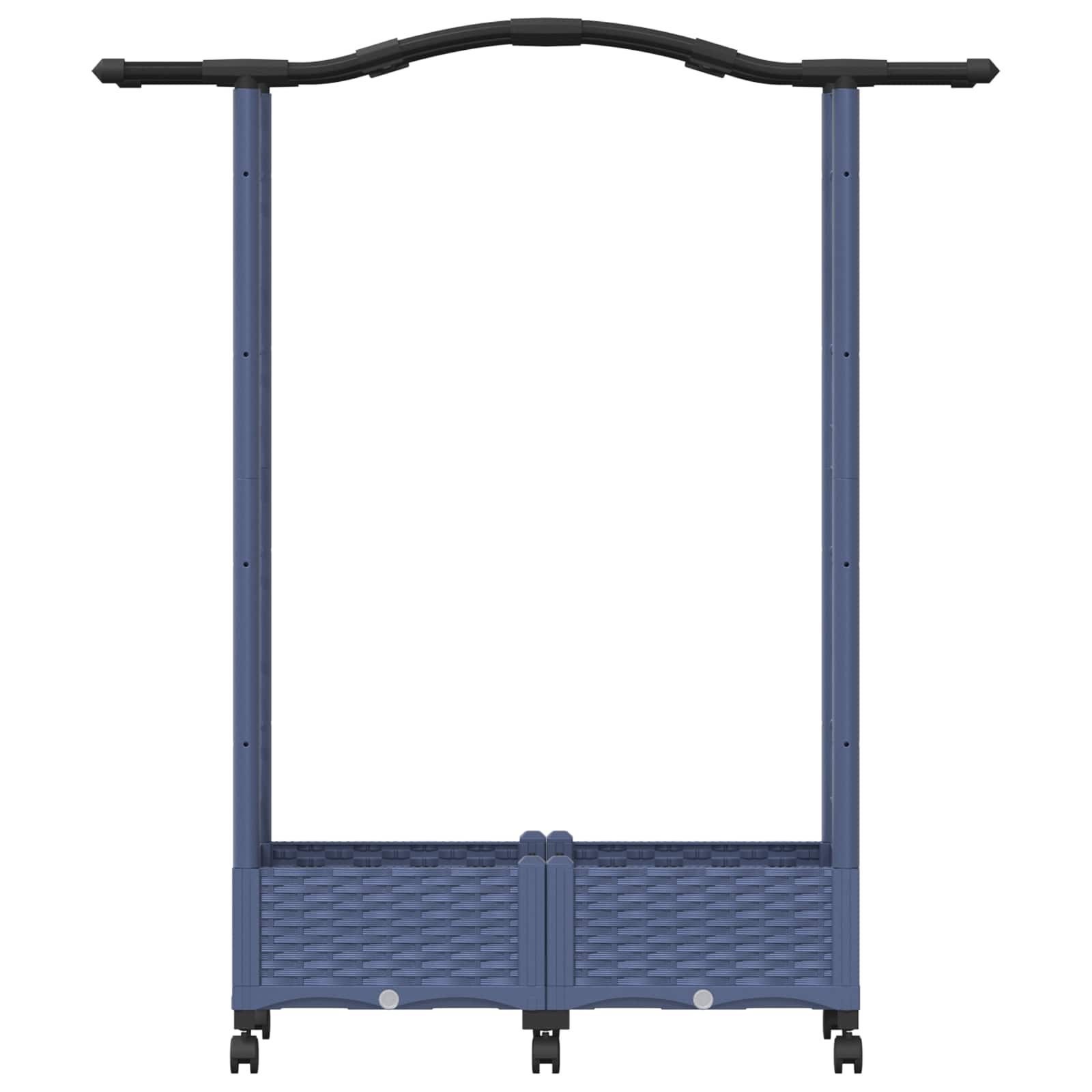 Verhoogd Bed met Trellis en Dak Grijs 124 x 40 x 129 cm PP