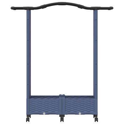 Verhoogd Bed met Trellis en Dak Grijs 124 x 40 x 129 cm PP