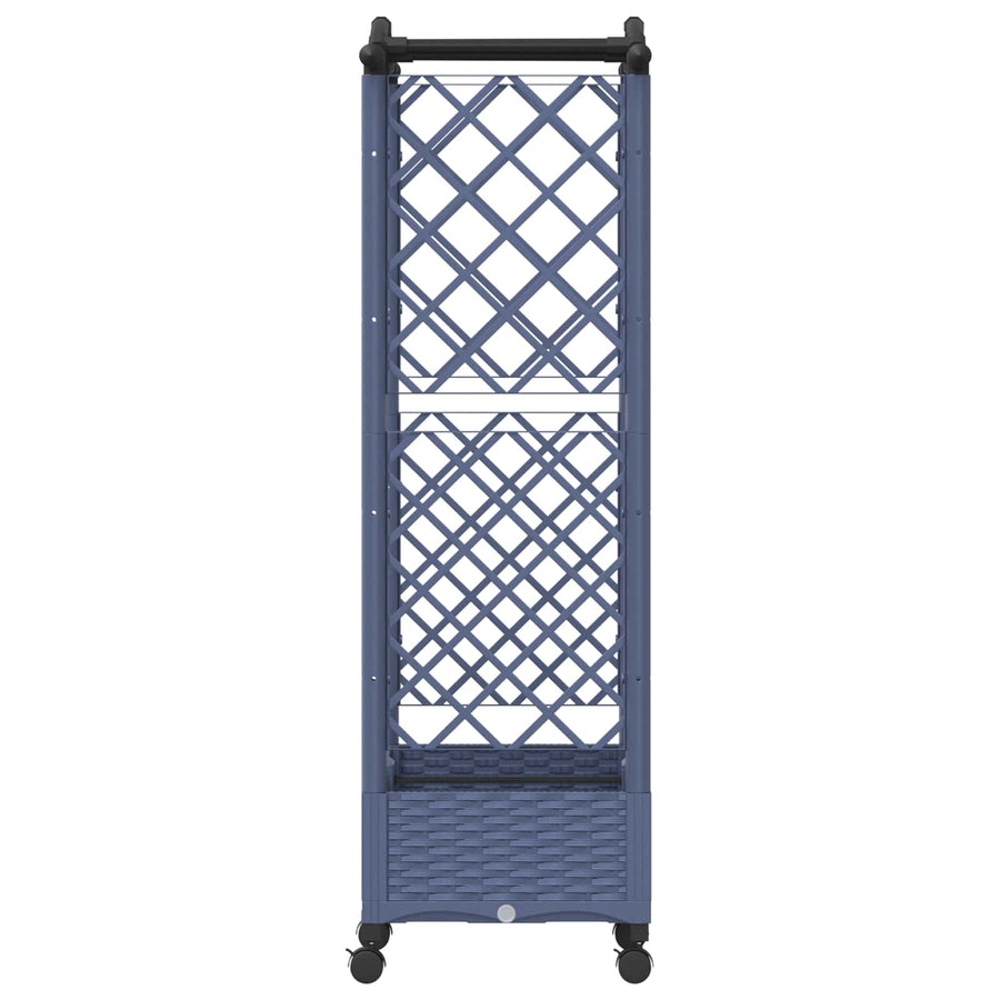 Verhoogd Bed met Trellis en Dak Grijs 124 x 40 x 129 cm PP