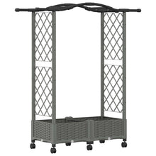 Verhoogd Bed met Trellis en Dak Lichtgrijs 124 x 40 x 129 cm PP