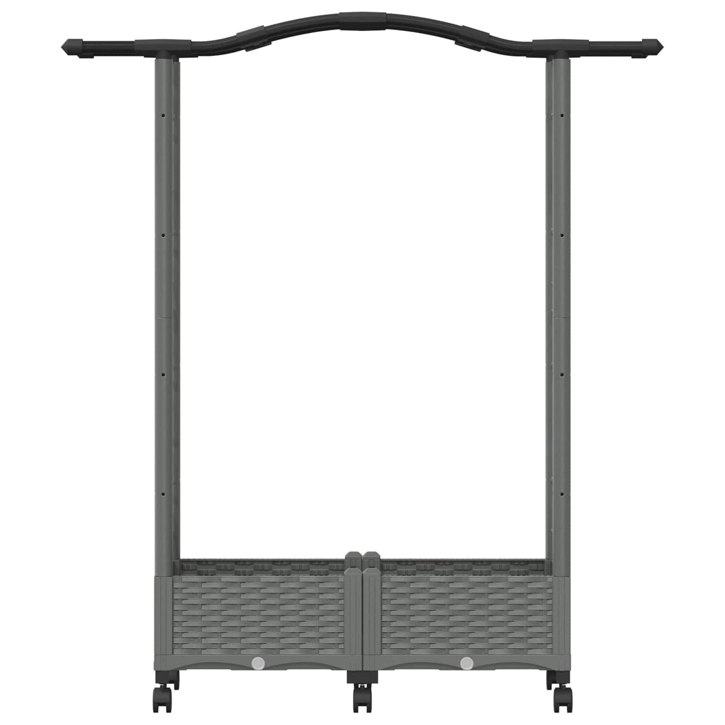 Verhoogd Bed met Trellis en Dak Lichtgrijs 124 x 40 x 129 cm PP