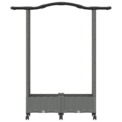 Verhoogd Bed met Trellis en Dak Lichtgrijs 124 x 40 x 129 cm PP